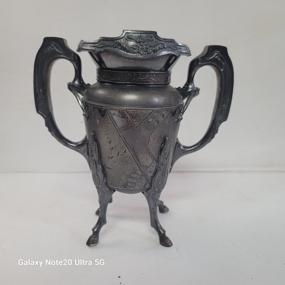 Wilcox Antique Silverplate Holloware  136 Open Sugar Bowl Quadruple 2 Handles